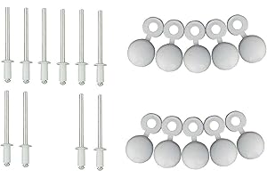 cyclingcolors Lot de 10 Rivets + Cache Rivet Blanc Plaque D'IMMATRICULATION Voiture Auto Moto Scooter MOBYLETTE Protection Plastique Aveugle VIS Boulon Fixation