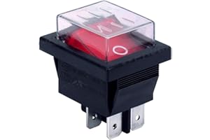 DINGTAIMEI Soken Waterproof Rocker Switches RK1-01 16A 4Pins ON-Off DPST Inverter Welding Machine Coffee Maker Switch Red