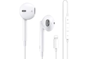 JUNWOLF In-Ear Kopfhörer für iPhone, Kopfhörer HiFi Audio Stereo, mit Mikrofon und Lautstärkeregler, kompatibel mit iPhone 14/14 Pro/14 Pro Max/14 Plus/13/13 Pro/12 Pro Max/12 Mini/SE/11/X/XS Max/XR/8/7 Plus