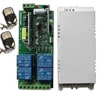  Receptor de 4 canales para puertas automáticas (entrada 220 V, salida 220 V) + dos mandos, frecuencia 433 Mhz