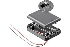 Goobay 12445 AA batterihållare för 3 x mignonbatterier/batterihållare med lösa kablar, batterifack med skydd och strömbrytare