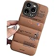 IAIYOXI Puffer Case with Sports Shoes Brand Design for iPhone 13 Pro Max,Sneakers Ins White or Black Label Soft Cover-Brown Puffy Cover for iPhone 14 13 12 11 Pro Max Plus X XS XR 7 8 (Brown)