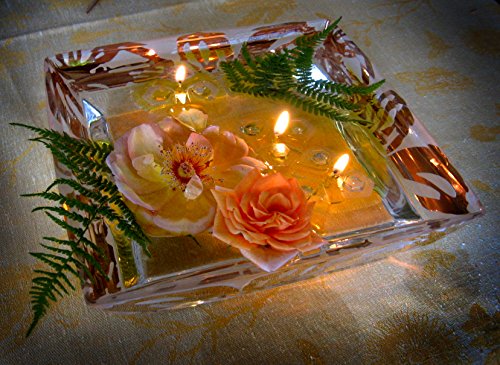 Schwimmlichter – Original Öl-Flämmchen (5 Stück + 1 m Docht + Farbset in einem Geschenkkarton) - 4