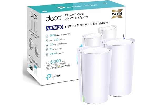 TP-Link Deco WiFi 6 Mesh AX 6600Mbps Deco X90(2-Pack) - Système WiFi 6 pour Toute la Maison - Couverture WiFi de 500㎡ - Installation Facile - Contrôle Parental - Compatible avec Toutes Les Box Fibre