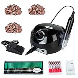 Herramienta de manicura 30000RPM + kit 30 agujas de pulido + 300 bandas lijado
