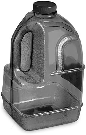 1 Gallon BPA FREE Reusable Plastic Drinking Water Big Mouth Dairy Bottle Jug Container with Holder - Black by Go Green Bottle