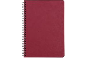 Clairefontaine 785322C collezione Age Bag Quaderno a spirale rosso - A5 14,8x21 cm - 100 pagine a quadretti piccoli - Carta Bianca 90 g - Copertina in carta Lustrée a grana grossa effetto cuoio