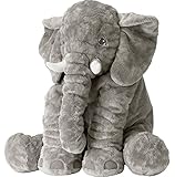 Rainbow Fox Baby Kinderkopfkissen Kleinkind Schlaf Grauer Elefant elephant pillow Stuffed Plüsch Kissen Kinderzierkissen Plüschtiere 100% Baumwolle 40cm*37cm*25cm - 2