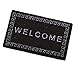 Produktbild Homyl Miniatur Bodenbelag Teppich mit "WILLKOMMEN" Muster für 1/12 Puppenhaus Haustür Deko - Schwarz