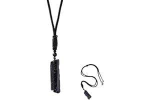 WLVINSON Collana in tormalina nera,con pietre curative,Ciondolo in pietra grezza di tormalina naturale,Halbedelstein,pietra protettiva contro l'energia negativa,regalo per uomini e donne,ciondolo ossidiana