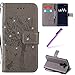 Produktbild EMAXELERS LG V10 Hülle Glitzer Bling Wishing Tree Schmetterling PU Leder Flip Magnetisch Book Wallet Brieftasche Hülle für LG V10,Gray Wishing Tree with Diamond
