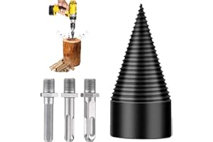 BEFITERY 50mm Rimovibile Legna Da Ardere Splitter Bit Split Trapano Vite di Legno Splitter Tronchi Rotondo/Esagono/Triangolo Gambo Cono Cacciavite (50 mm + 3 maniglie)