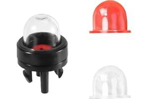 lasuroa 3pcs Pompes d'Amorçage Carburateur Clipser 188-512-1 et Poire d'Amorçage, Petits Moteurs Poulan Echo Ryobi Homelite Bolens pour Husqvarna Craftsman Walbro Tronçonneuses(Transparentes+Rouges)