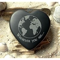 Herz Glücksbringer Wherever you are Globus Gravur
