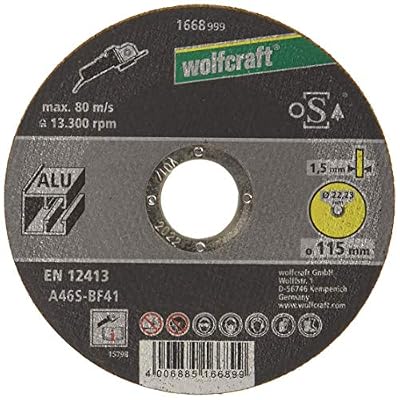 WOLFCRAFT Disque a tronçonner l'aluminium ø 115mm alésage 22,2mm et épaisseur de disque 1,5mm