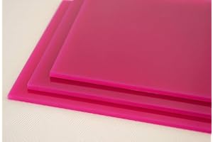 WOOD ADDICTS Metacrilato rosa fuschia OPACO de 3mm. Para decoración, artistas, fotografías, vinyls, soportes, trofeos, CNC, laser, regalos, joyas, bisutería, artesanía, acrílico (A4 (10 uds 297x210 mm))