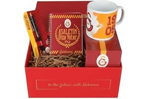 Jungengel Offiziell lizenzierte Galatasaray Fan Geschenkbox Notizbuch Kugelschreiber Tasse 3-teiliges Set Fanartikel Cimbom GS 1905 Geschenk für Männer Frauen Kollegen Freunde