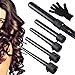 Professional 5 in 1 Curling Wand Salon Studio Quick Heating Ceramic Tourmaline Barrels Hair Styler Tools Curling Iron Curler Wand Tongs Set Crimping Iron for Women (Black) CoFashion