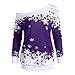 Produktbild Soupliebe Plus Size Damen Half O Neck T Shirt Weihnachten Elch Print Blusen Tops Kapuzen Sweatjacke Kapuzenpullover Hoodie Pullover Sweatshirt
