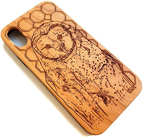 Wooden engraved Owl phone case for iPhone X . Real solid wood, hand made, carved artwork. Drop &amp; scratch proof, providing premium protection for your smart phone