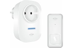 ELRO DB4000 Kit de sonnette de porte cinétique sans fil avec récepteur enfichable et prise de courant, pas besoin de piles 150 m