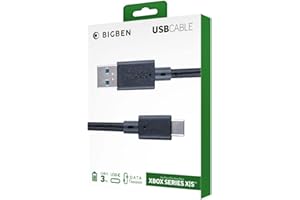 Nacon Câble de Recharge pour Manette Xbox Series. Connectique USB vers USB-C. Longueur 3m. Câble tressé, Noir