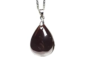 DUOVEKT - Colgante de granate natural para mujer, dama y hombre, 25 x 17 x 9 mm, cuentas ovaladas de piedras preciosas AAAAA