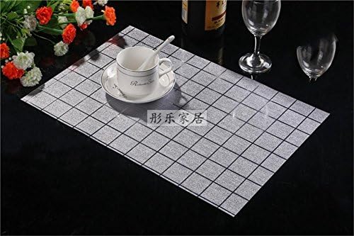 ZHUODIAN Placemat 4 Pcs New Silicone Pvc Table Mats For Dining Table Desk Drink Wine Coasters Heat Insulation Waterproof Placemat Holder , Silver