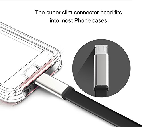 GlobaLink [2 pack,2m] Premium USB Kabel Ladekabel Zinklegierung Stecker Neues Design für Samsung, Huawei, Nokia, HTC, Sony, Nexus, Nokia, Kindle und mehr ( schwarz ) - 3