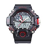 epozz Herren Analog Digital 50 m Wasserdicht Military Sport Herren Armbanduhr Dual Zifferblatt Business Casual Multifunktions LED-Licht Elektronische Datum Display uhr