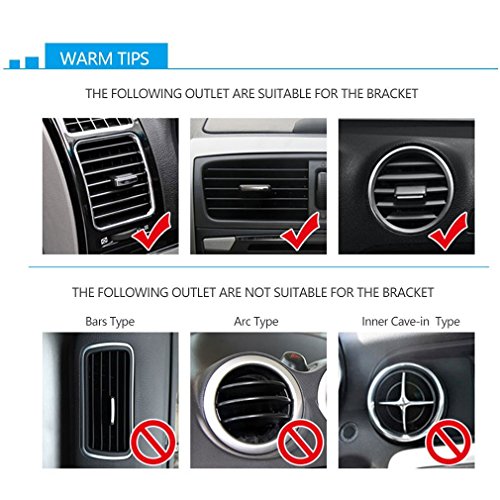 iVoler Support Auto Smartphone in metallo per il fessura di ventilazione con per agganciare, Porta Cellulare Supporto Auto Universale Air Vent Rotazione a 360Â° per iPhone X / 8 / 8 Plus / 7 / 7 Plus / 6(s) / 6(s) Plus / SE / 5s / 5, Samsung Galaxy S9 / S9+ / S8 / S8+ / S7 / S7 Edge / S6 / S5 / J5 / A5, Asus Zenfone 3 / 4, Huawei, Google Nexus, LG, Nokia, Blackberry, Xiaomi, Lenovo, HTC, ecc. (Nero/rosso)