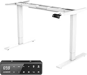 Maidesite Height-adjustable Electric Desk with 2 Strong Motors, Height-Adjustable Table Frame, 4 Memory Controls and Collision Protection Function