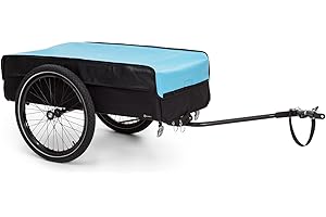 Klarfit Remolque para Bicicleta con 2 Ruedas, Carro Bicicleta Kit de Enganche para Carga, Acero con Enganche y Soporte, Remolque Impermeable para Bicicletas Almacenamiento y Transporte