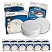 Produktbild 6x Nemaxx WL2 Funkrauchmelder Rauchmelder Brandmelder Set Funk koppelbar vernetzt - nach EN 14604 + 6x Nemaxx NX1 Quickfix Befestigungspad