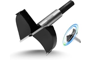 HAIMAYEE Broca Forstner 60mm Broca Para Madera Taladro De Madera De Aleación De Alta Calidad Con Tres Dientes De Posicionamiento y Vástago Redondo Para Corcho, Tablones De Madera Dura, Plástico