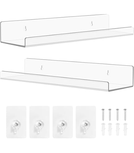 Witte zwevende planken voor aan de muur, houten planken voor aan de