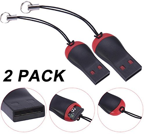 Llavero PROtastic con lector de tarjetas micro SD, mini SD y USB 2.0; ideal para cámaras GoPro, Xiaomi o SJCAM