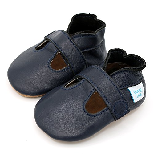 Dotty Fish – Weiche Baby Lederschuhe – T-bar Schuhe für Jungen – 0-6 monate, 6-12 monate, 12-18 monate, 18-24 monate - 4