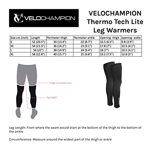 VeloChampion Thermo Tech Lite Rad-Beinstulpen, Schwarz Cycling Leg Warmers Black - 2