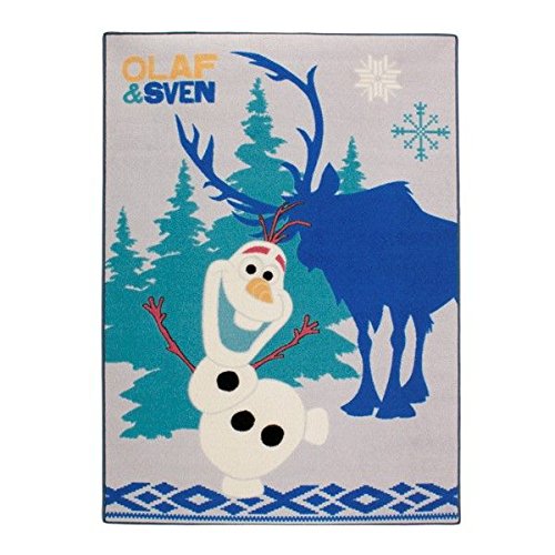 Associated Weavers 621921 Tapis La Reine des Neiges Olaf et Swen Polyamide Bleu 133 x 2 x 95 cm