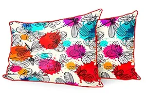 DreamVio Jute Fabric Printed Decorative Pillow/Throw/Cushion Covers for Living Room, Bed Room, Sofa,Chairs,Pillow Cases, Pillow Covers Set of 2, Size 12x18 Inches Style40