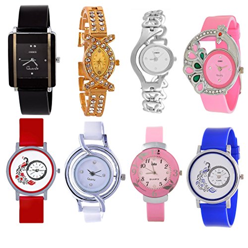 Codice Combo Of 8 Analogue Black, Blue, Pink, White, Red, Golden Dial Girls Watches-Codice-Com8-Girlswatches-08 RS.589 (76.00% Off) - Amazon