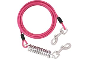 MDJYMYZ Hofleine für Große Hunde, 5m Tie-Out Leinen für Hunde für Hof Kausicher, Rosa, 1.5m/4.9 Ft