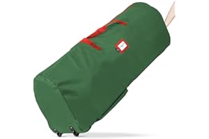 HEARDA Bolsa Arbol Navidad 230 cm, Impermeable Bolsa para Guardar Árbol de Navidad con Rueda, 600D Oxford Vert Christmas Rree Storage Bag(122 x 31 x 50 cm)