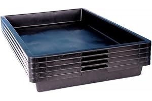 Bonsai-Shopping 5 Stabile Pflanzschalen, Anzuchtschalen, Pikierschalen 60 x 40 x 6 cm - Ausführung 5er Pack ohne Drainagelöcher