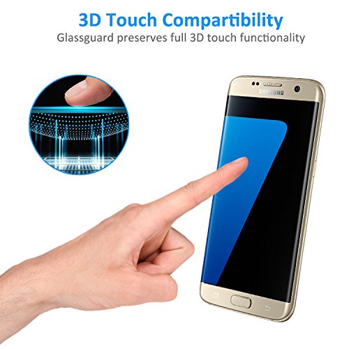 sendis Samsung Galaxy S7 Edge Hartglas Displayschutzfolie, ultra dünn 0,26 mm kratzfest, voller Deckung, Ultra HD Klar, kratzfest, blasenfrei, inkl. Mikrofasertuch, Reinigungstuch, Alkohol Prep Pad (schwarz) Clarity - 4