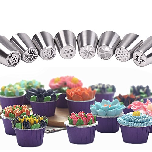 candora® russische Paspelierung Tipps 46pcs 25 Set integrierter Formen Kuchen dekorieren Mund Edelstahl groß Größe Kuchen dekorieren Tools - 3