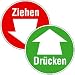 Produktbild Türschilder für Glastüren Drücken / Ziehen mit Pfeil Doppels, PET Folie,10cm