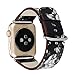 Price comparison product image Mounter Women And Men Replacement Sports [Vintage Floral Leather Bracelet ] Wrist Watch Band Strap For Apple Watch Series 1/2 38MM (A)