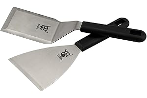 BlackBull Spachtelset ideales Grillzubehör für Grillplatten/Plancha, Grillspachtel, Pfannenwender aus Edelstahl